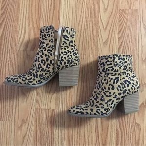 Leopard print booties